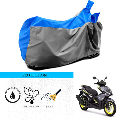 ANTHUB Waterproof Two Wheeler Cover for Yamaha(Aerox 155 Maxi, Grey, Blue)