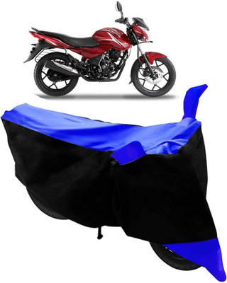 Mdstar Waterproof Two Wheeler Cover for Bajaj(Discover 150 s, Black, Blue)