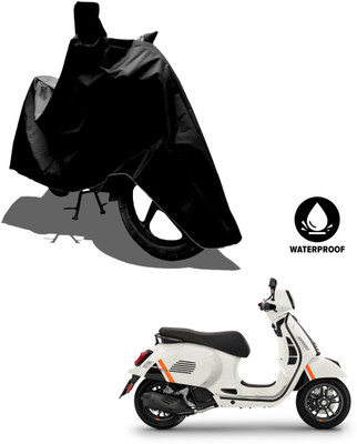 Amexride Waterproof Two Wheeler Cover for Vespa(GTS Super 125 BS6, Black)
