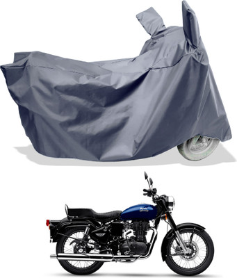 Amexride Two Wheeler Cover for Royal Enfield(Bullet 350 New BS6, Grey)