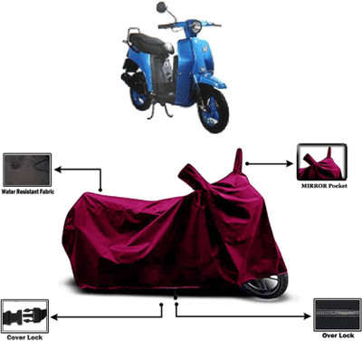 KEDIT Two Wheeler Cover for Bajaj(Sunny, Maroon)