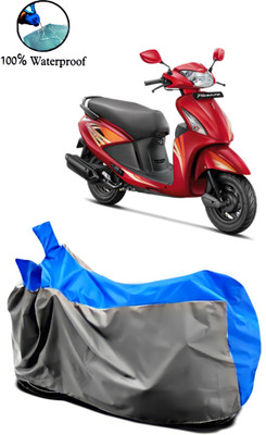 Autofly Waterproof Two Wheeler Cover for Hero(Pleasure, Grey, Blue)