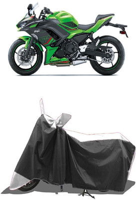 SUGASHRI Waterproof Two Wheeler Cover for Kawasaki(Ninja 650 bs6, White, Black)