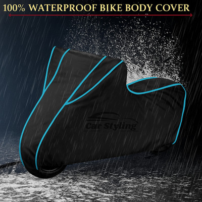 Car Styling Waterproof Two Wheeler Cover for Suzuki(Katana BS6, Black, Blue)