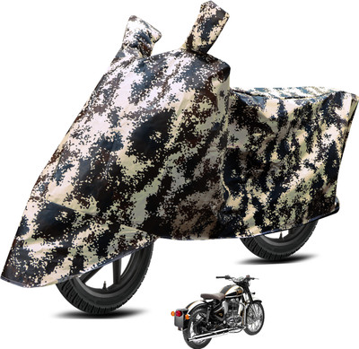 Euro Care Waterproof Two Wheeler Cover for Royal Enfield(Classic Chrome, Silver)