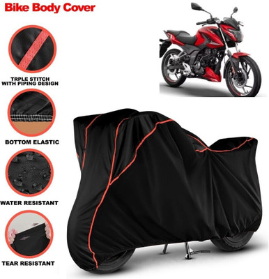 Grizzly Two Wheeler Cover for Bajaj(Pulsar 150 BS6, Black, Red)