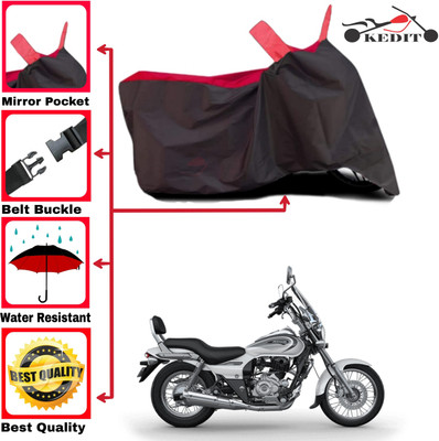 KEDIT Two Wheeler Cover for Bajaj(Avenger 220 DTS-i, Red, Black)