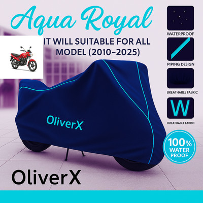 OliverX Waterproof Two Wheeler Cover for Suzuki(Hayate, Blue, Red)