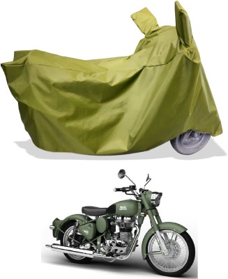 Amexride Two Wheeler Cover for Royal Enfield(Battle Green, Maroon)