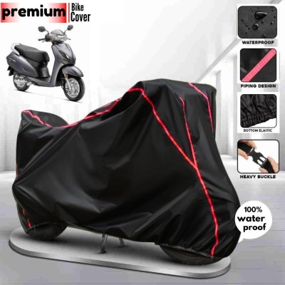 BOTAUTO Waterproof Two Wheeler Cover for Honda(Activa, Black, Red)