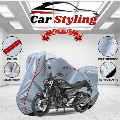 OliverX Waterproof Two Wheeler Cover for Yamaha(FZ-X, Silver, Red)