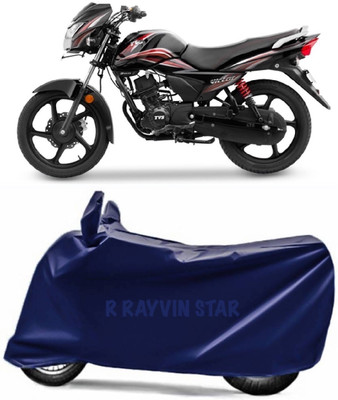 R Rayvin Star Two Wheeler Cover for TVS(Victor New, Blue)
