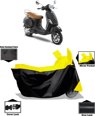 Amexride Two Wheeler Cover for Vespa(Vespa VXL, Yellow)