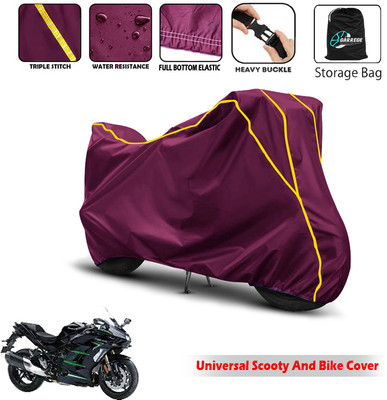 AUTOBIRSA Two Wheeler Cover for Kawasaki(Ninja H2 SX, Maroon)