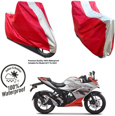 AutoGalaxy Waterproof Two Wheeler Cover for Yamaha(FZ-FI, Silver, Red)