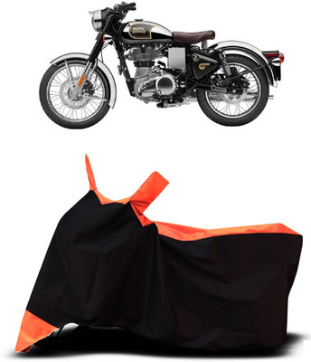 VESMEI Two Wheeler Cover for Royal Enfield(Classic Gunmetal, Orange)