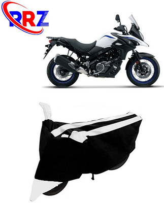 RRZ Waterproof Two Wheeler Cover for Suzuki(V-Strom 650 XT, Black, White)