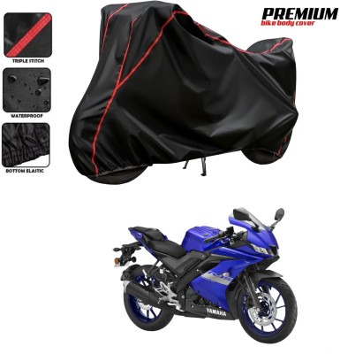 MADAFIYA Waterproof Two Wheeler Cover for Yamaha(YZF R1 BS6, Black, Red)