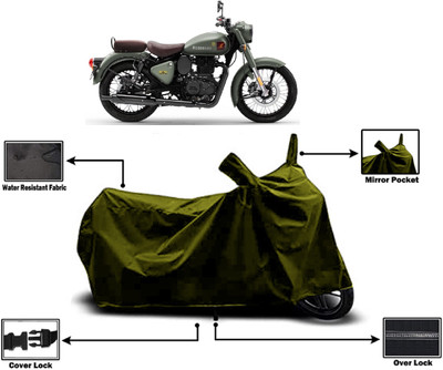 Amexride Two Wheeler Cover for Royal Enfield(Classic 350 Signals, Green)