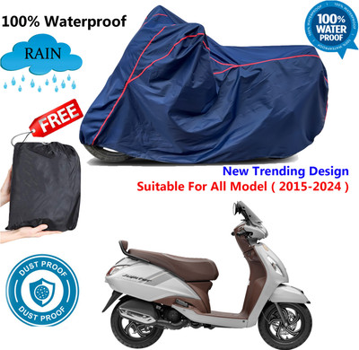 AutoGalaxy Waterproof Two Wheeler Cover for TVS(Jupiter classic, Blue, Red)