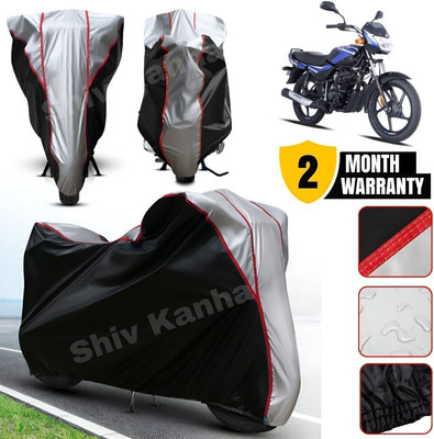 Shiv Kanha Waterproof Two Wheeler Cover for Bajaj(Platina, Black, Silver)