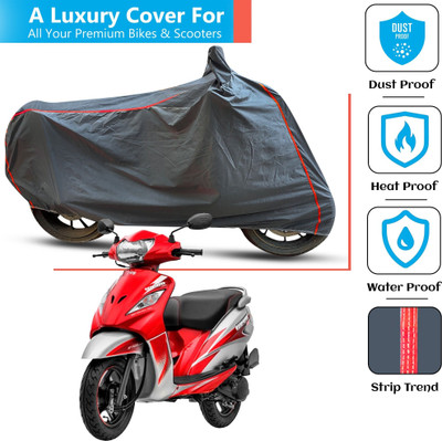 FAMEXON Waterproof Two Wheeler Cover for TVS(Wego BS6, Grey)