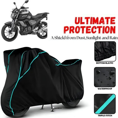 OliverX Waterproof Two Wheeler Cover for Yamaha(FZ, Black, Blue)