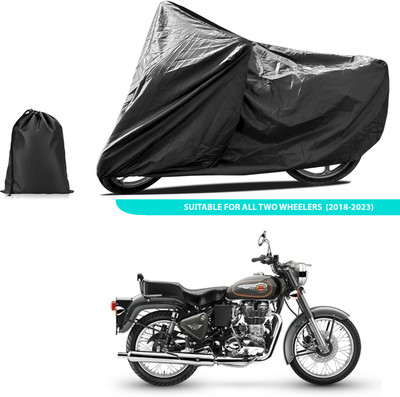 CODOKI Two Wheeler Cover for Royal Enfield(Bullet 500, Black)