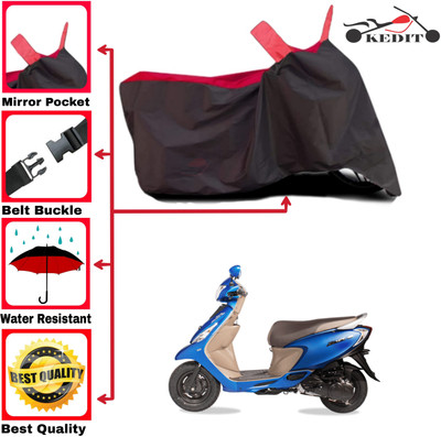 AASHTIK MART Two Wheeler Cover for TVS(Scooty Zest 110, Red, Black)