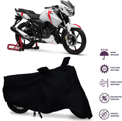 WMIZEXA Waterproof Two Wheeler Cover for TVS(Apache, Black)