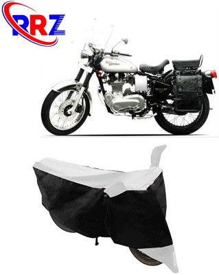 RRZ Waterproof Two Wheeler Cover for Royal Enfield(Machismo 500, Black, White)