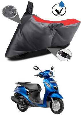 Ascension Two Wheeler Cover for Yamaha(Fascino, Grey, Red)