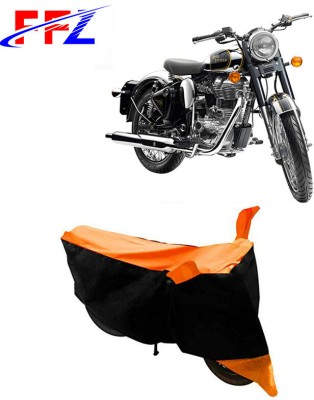 FFZ Waterproof Two Wheeler Cover for Royal Enfield(Classic Chrome, Black, Orange)