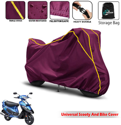 AUTOBIRSA Two Wheeler Cover for TVS(Pep Plus, Maroon)