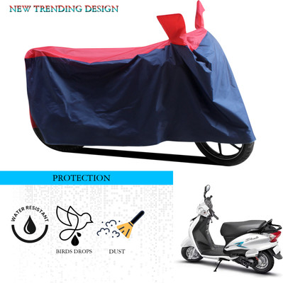 ANTHUB Waterproof Two Wheeler Cover for Hero(Duet VX 110CC, Black, Red)