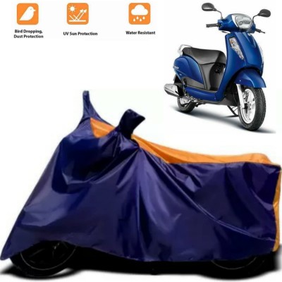 ma collections Waterproof Two Wheeler Cover for Suzuki(Access 125, Orange, Blue)