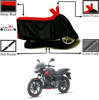 KEDIT Two Wheeler Cover for Bajaj(Pulsar 180 BS6, Red, Black)