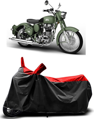 MMSSTAR Waterproof Two Wheeler Cover for Royal Enfield(Battle Green, Red)