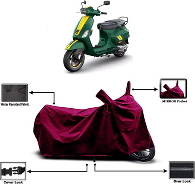 Amexride Two Wheeler Cover for Vespa(SXL 125 BS6, Maroon)