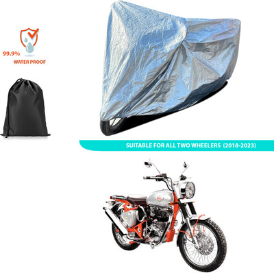CODOKI Waterproof Two Wheeler Cover for Royal Enfield(Bullet Trials 350, Silver)