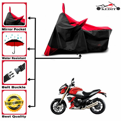 KEDIT Two Wheeler Cover for Mahindra(Mojo UT 300, Red, Black)