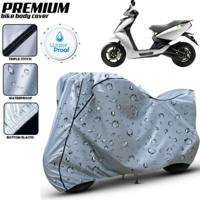 Delphinium Waterproof Two Wheeler Cover for Ather(450 X, Silver, Black)