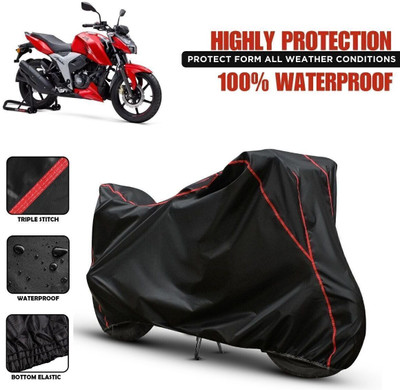 Shiv Kanha Waterproof Two Wheeler Cover for TVS(Apache, Black, Red)