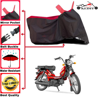 KEDIT Two Wheeler Cover for TVS(Heavy Duty, Red, Black)