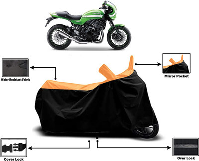 Amexride Two Wheeler Cover for Kawasaki(Z900 RS Cafe Racer, Orange)