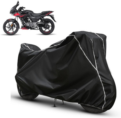 OliverX Waterproof Two Wheeler Cover for Bajaj(Pulsar 220 DTS-i, Black, White)
