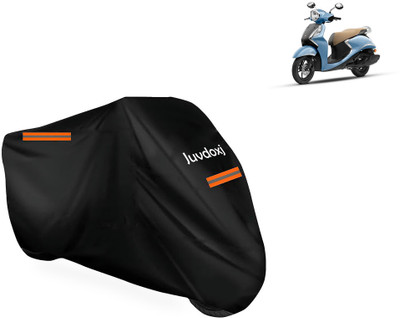 Juvdoxj Waterproof Two Wheeler Cover for Yamaha(Fascino 125 FI, Black)