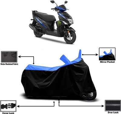 Amexride Two Wheeler Cover for Yamaha(Ray ZR BS6, Blue, Black)