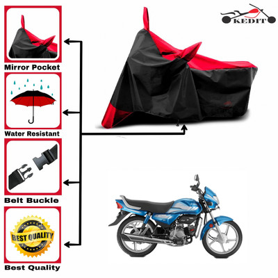 KEDIT Two Wheeler Cover for Hero(HF Deluxe, Red, Black)