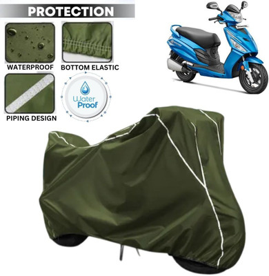 kerwa Waterproof Two Wheeler Cover for Hero(Maestro, Green, White)